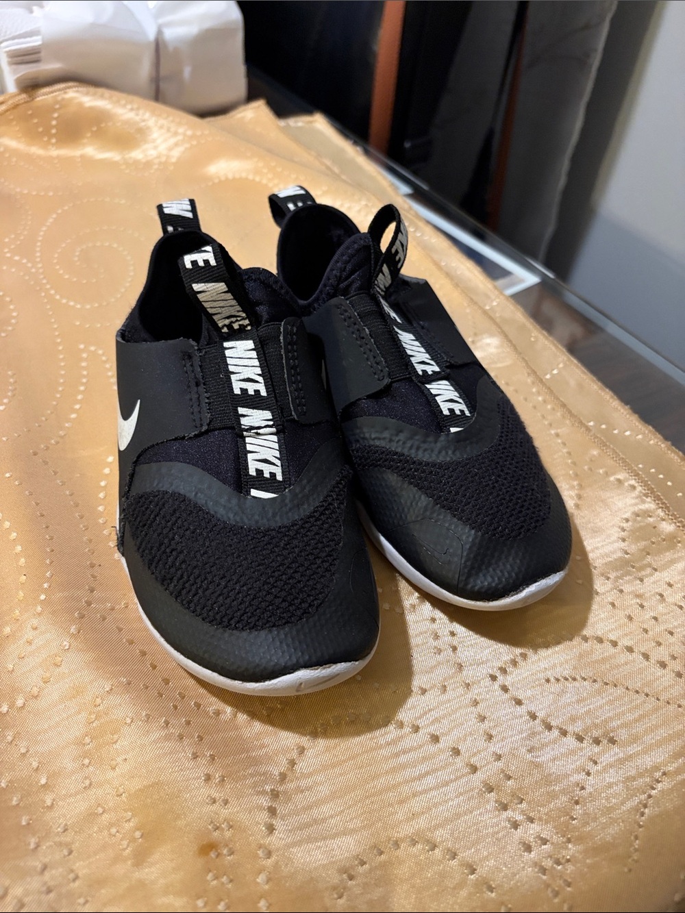 Nike Kids Black Slip-On Sneaker with White Logo
